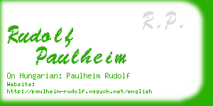 rudolf paulheim business card